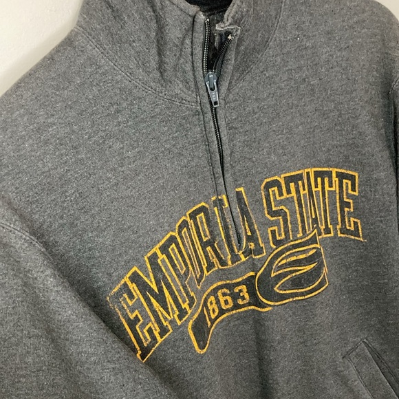 Emporia State 1/4 zip sweatshirt, size small or medium, gray - Picture 2 of 6
